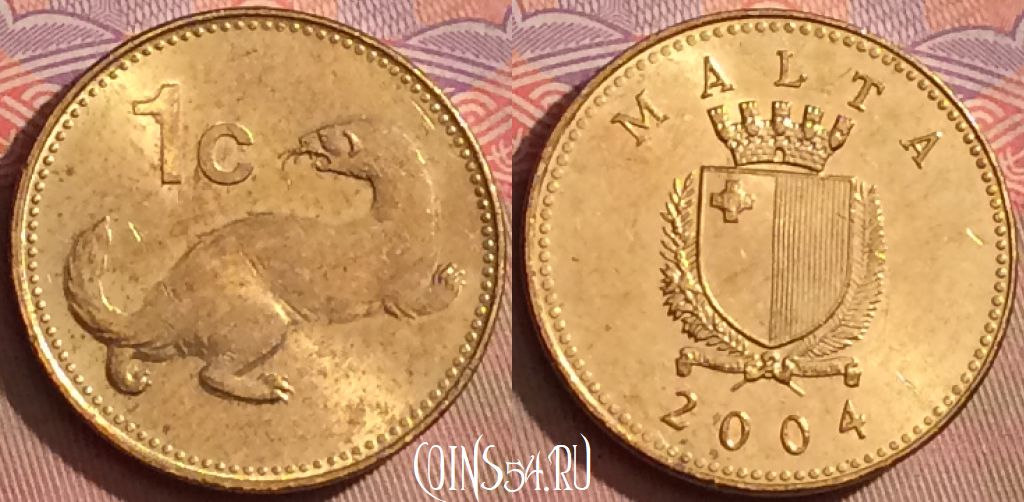 Монета Мальта 1 цент 2004 года, KM# 93, 093l-053