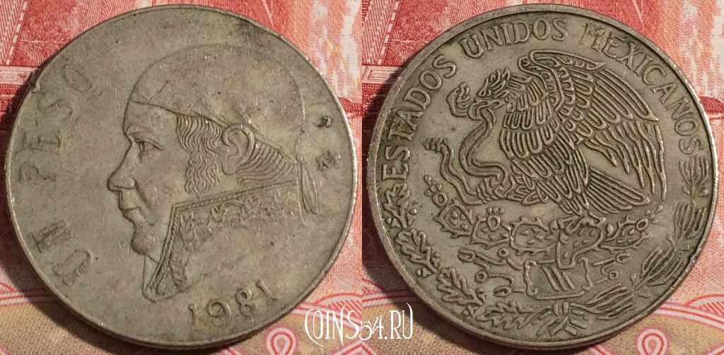 Монета Мексика 1 песо 1981 года, KM# 460, 221-076