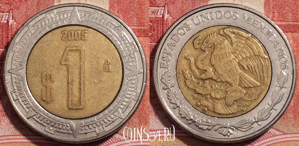 Монета Мексика 1 песо 2005 года, KM# 603, 227-059