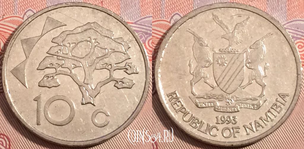 Монета Намибия 10 центов 1993 года, KM# 2, b094-115