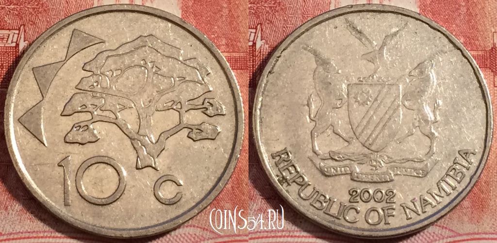 Монета Намибия 10 центов 2002 года, KM# 2, 223-019