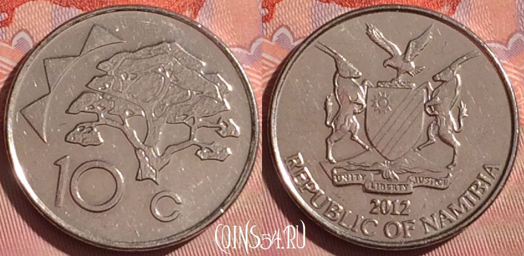 Монета Намибия 10 центов 2012 года, KM# 2, 057i-132
