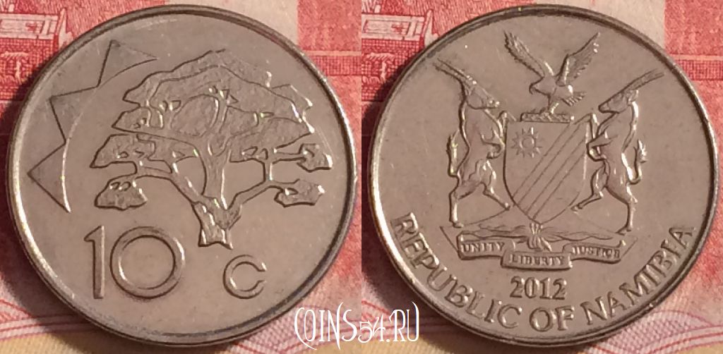 Монета Намибия 10 центов 2012 года, KM# 2, 203j-108