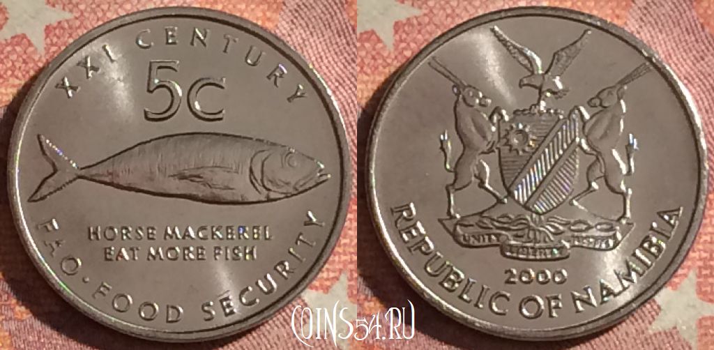Монета Намибия 5 центов 2000 года, KM# 16, 061i-112