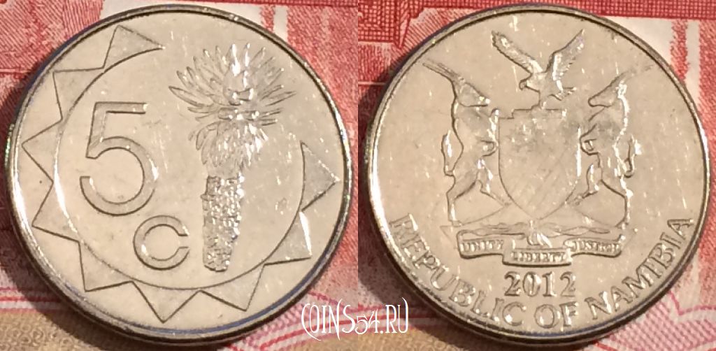 Монета Намибия 5 центов 2012 года, KM# 1, 218-036