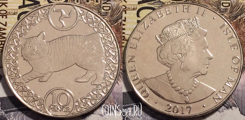 Монета Остров Мэн 10 пенсов 2017 года, 239-027