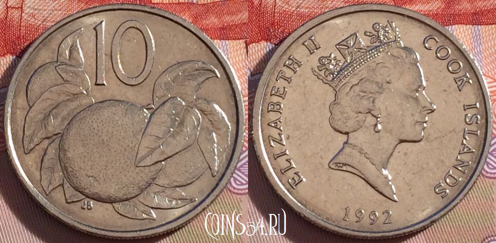 Монета Острова Кука 10 центов 1992 года, KM# 34, 094c-031