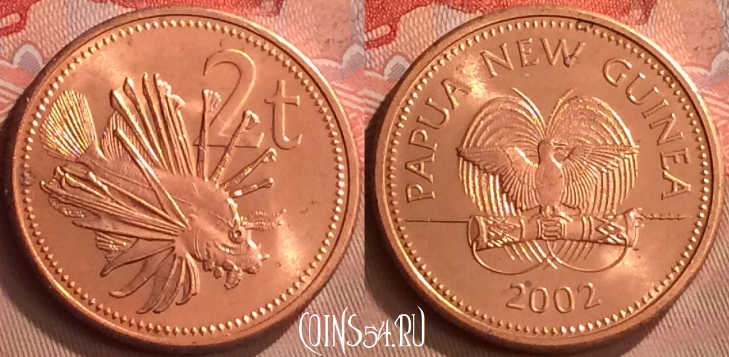 Монета Папуа - Новая Гвинея 2 тойя 2002 года, KM# 2, 259m-120