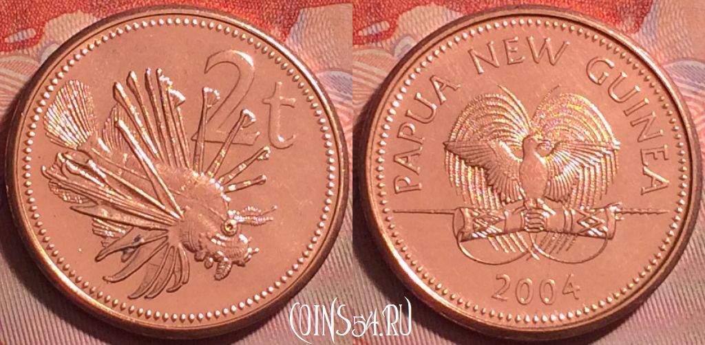 Монета Папуа - Новая Гвинея 2 тойя 2004 года, KM# 2, 325j-023
