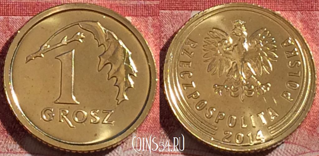 Монета Польша 1 грош 2014 года, Y# 923, 264-090