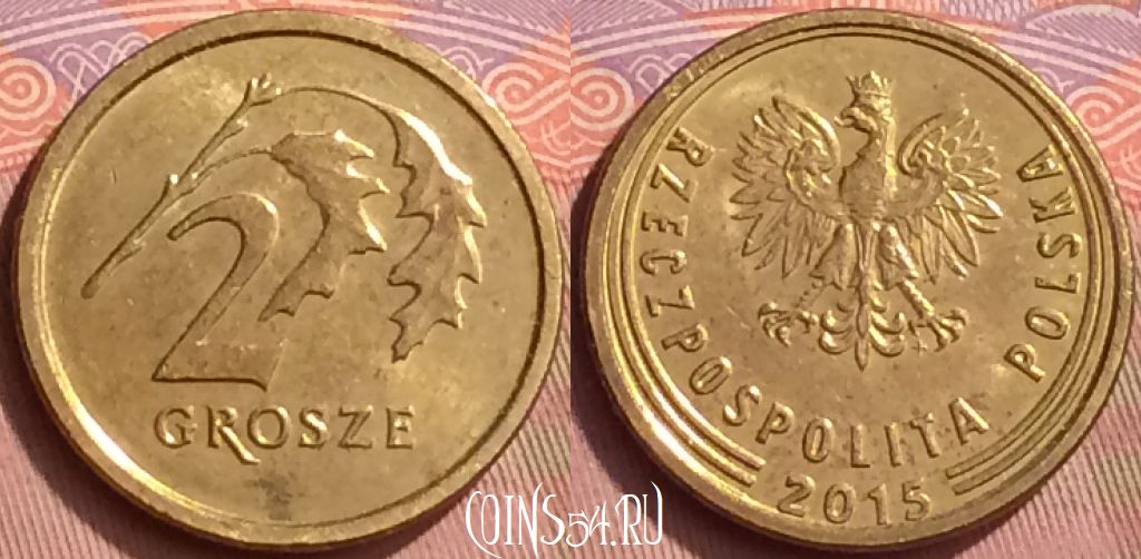 Монета Польша 2 гроша 2015 года, Y# 924, 055l-113