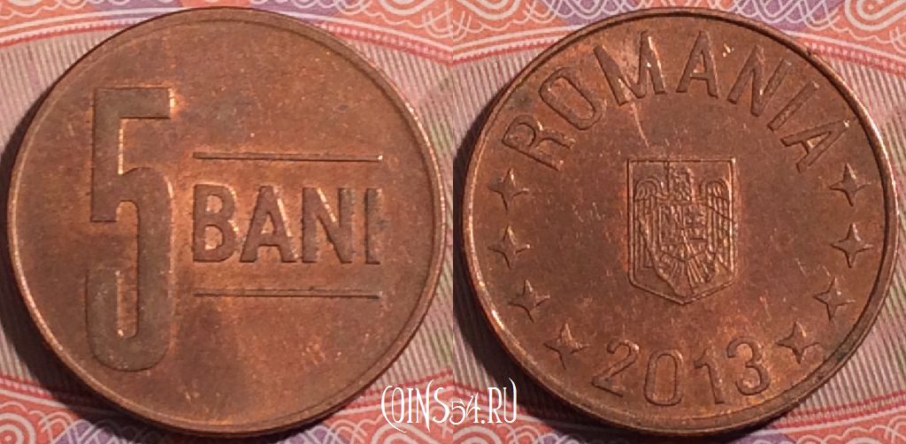 Монета Румыния 5 бань 2013 года, KM# 190, a055-011