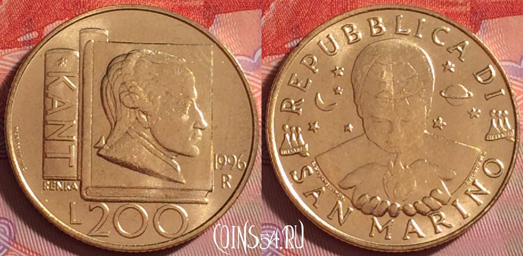 Монета Сан-Марино 200 лир 1996 года, KM# 356, 282j-045