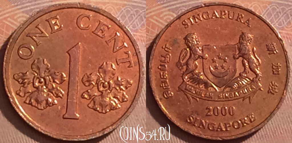 Монета Сингапур 1 цент 2000 года, KM# 98, 376k-065