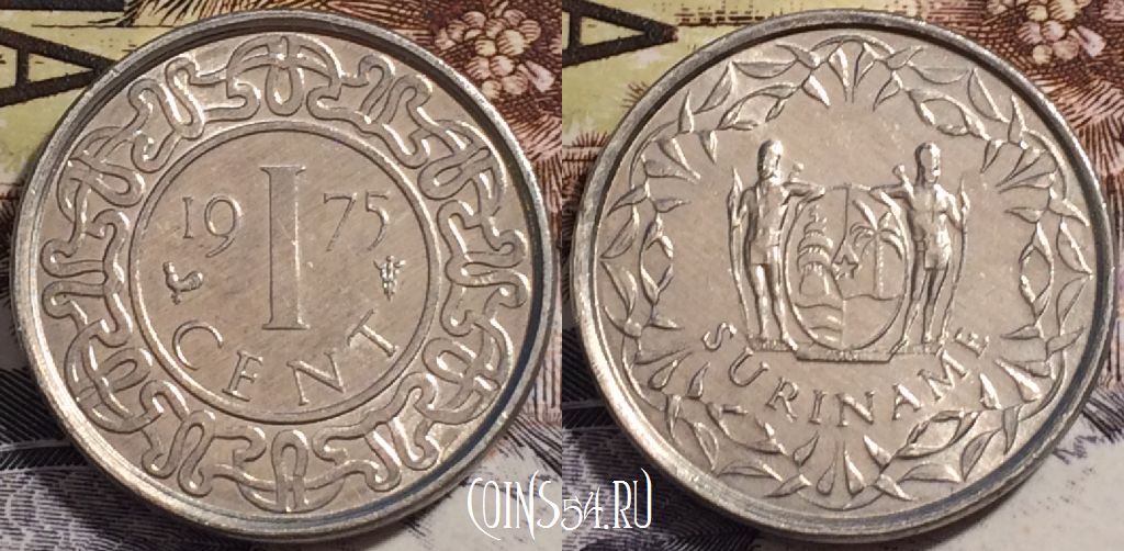 Монета Суринам 1 цент 1975 года, KM# 11a, UNC, 238-116