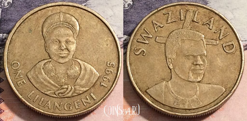 Монета Свазиленд 1 лилангени 1995 года, KM# 45, 171-059