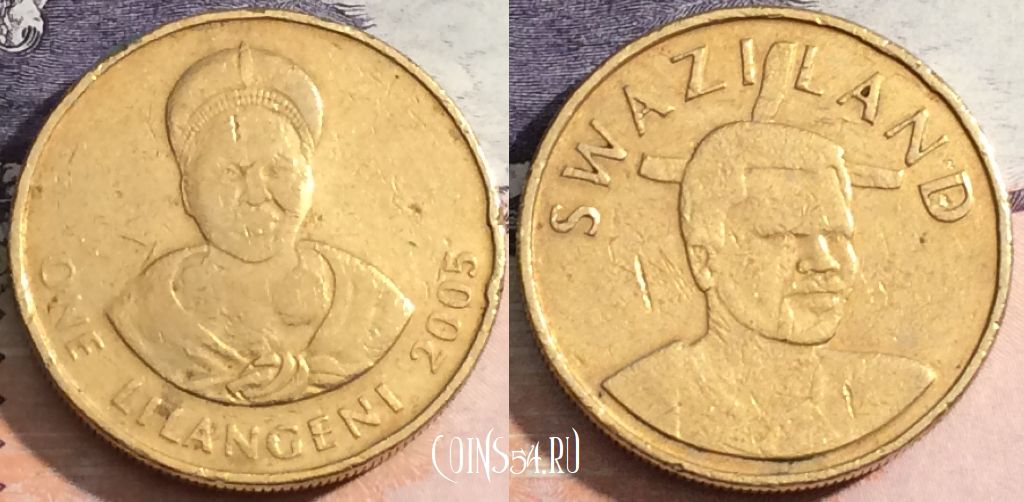 Монета Свазиленд 1 лилангени 2005 года, KM# 45, 171-033