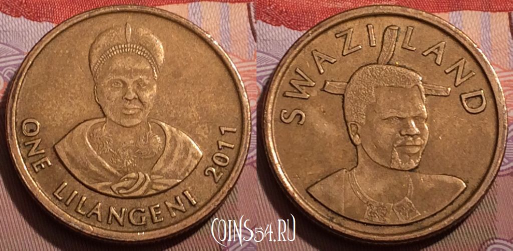 Монета Свазиленд 1 лилангени 2011 года, KM# 60, 241b-019