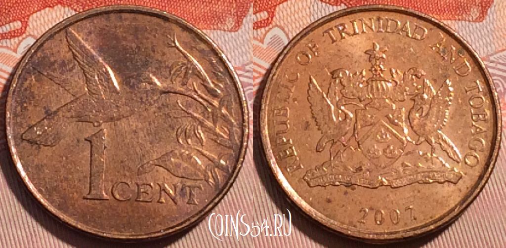 Монета Тринидад и Тобаго 1 цент 2007 года, KM# 29, 119c-085
