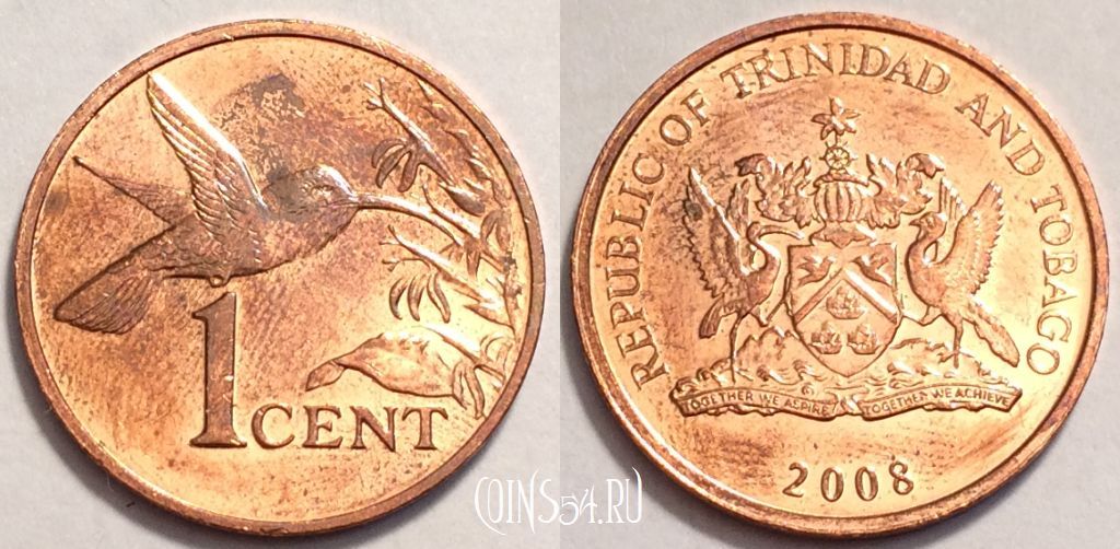 Монета Тринидад и Тобаго 1 цент 2008 года, KM# 29, 70-051b