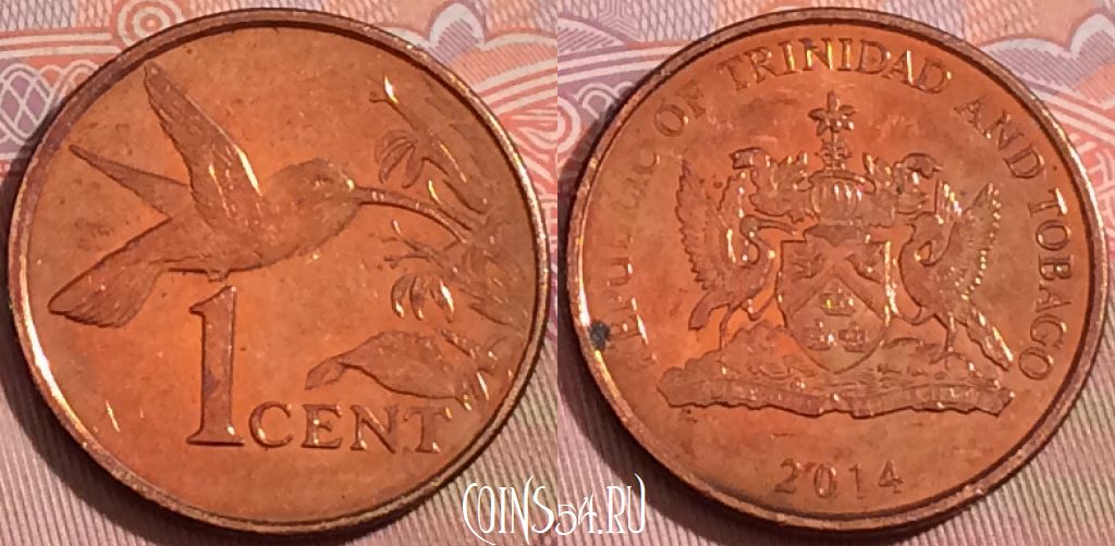 Монета Тринидад и Тобаго 1 цент 2014 года, KM# 29, 106b-014
