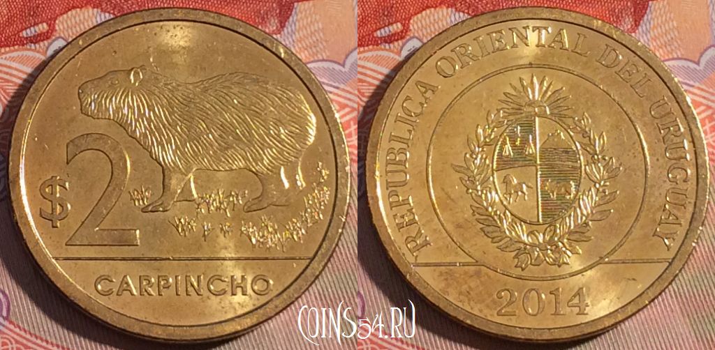 Монета Уругвай 2 песо 2014 года, KM# 136, 196a-071