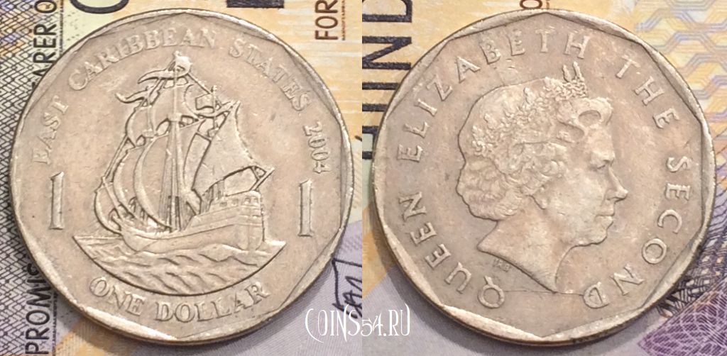 Монета Восточные Карибы 1 доллар 2004 года, KM# 39, 154-037