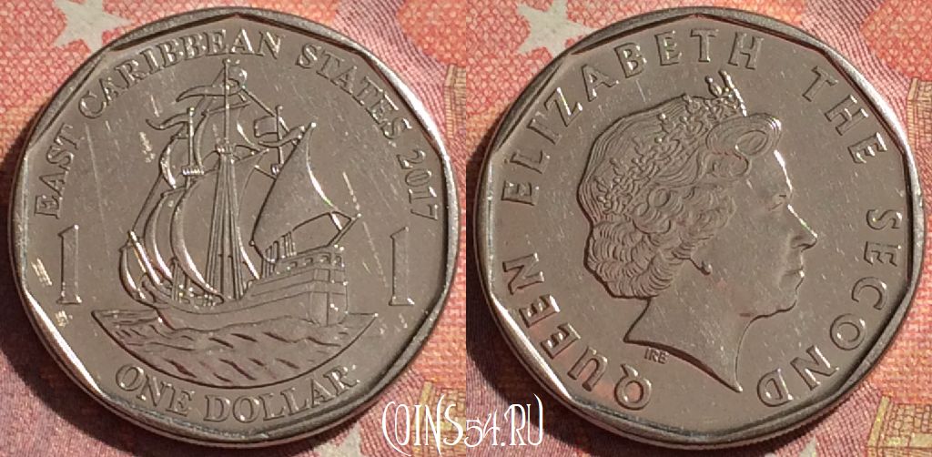 Монета Восточные Карибы 1 доллар 2017 года, KM# 39a, 374-036