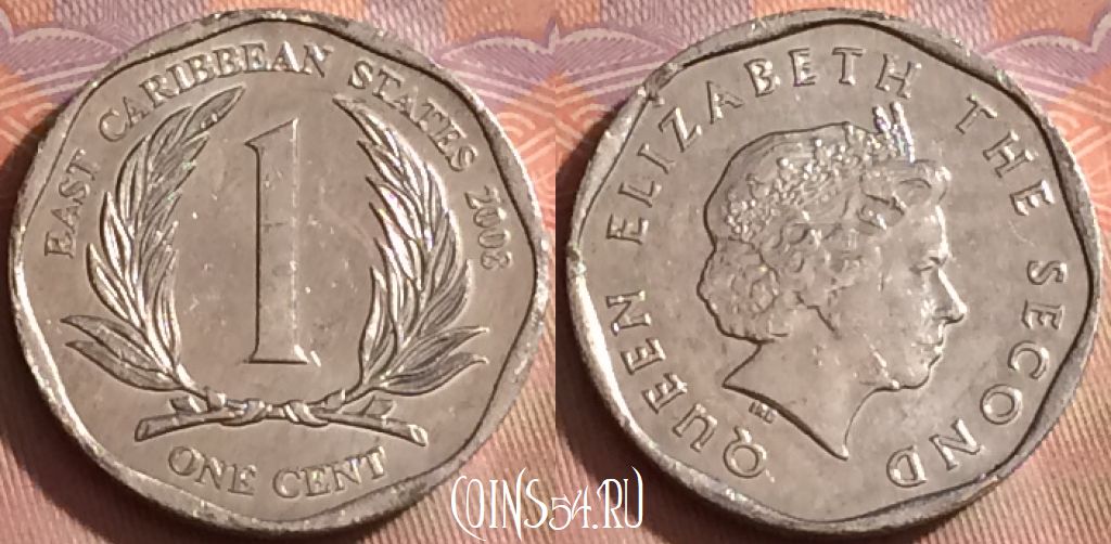 Монета Восточные Карибы 1 цент 2008 года, KM# 34, 256k-025