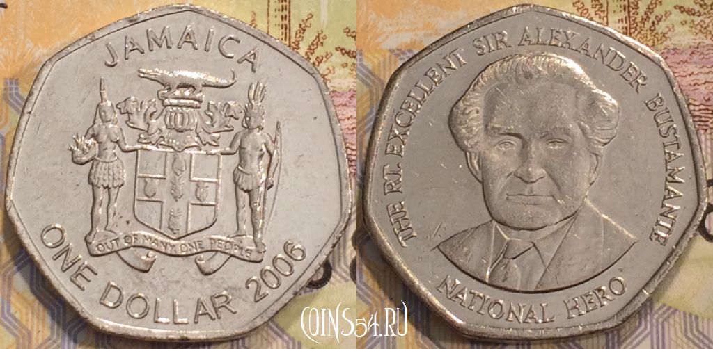 Монета Ямайка 1 доллар 2006 года, KM 164, 42-180