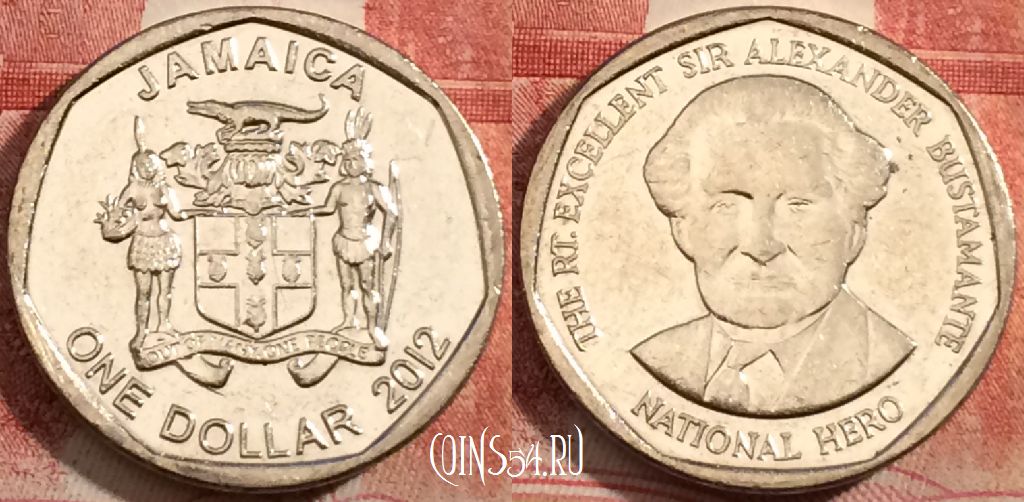 Монета Ямайка 1 доллар 2012 года, KM# 189, 224-075