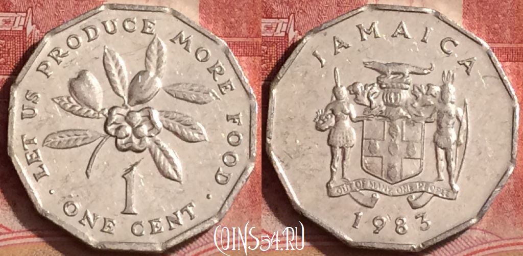 Монета Ямайка 1 цент 1983 года, KM# 64, 391-018