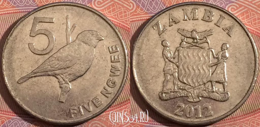 Монета Замбия 5 нгве 2012 года, КМ# 205, a135-074