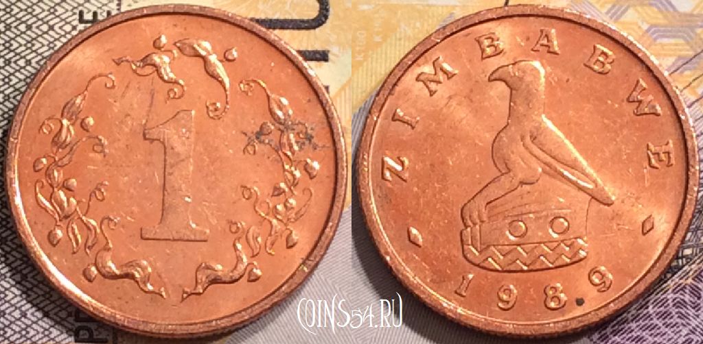 Монета Зимбабве 1 цент 1989 года, KM# 1a, 144-030