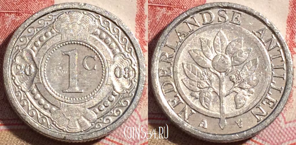Нидерландские Антиллы 1 цент 2003 года, KM# 32, 221-068