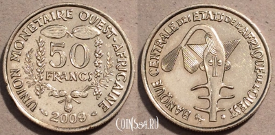 Западная Африка 50 франков 2009 года, (BCEAO) KM# 6