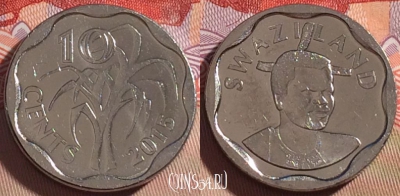 Свазиленд 10 центов 2015 года, UNC, 266-113
