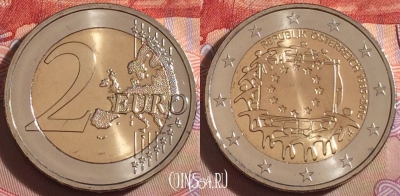 Австрия 2 евро 2015 года, 30 лет флагу Европы, UNC, 274-002