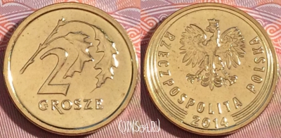 Польша 2 гроша 2014 года, Y# 924, UNC, 274-087
