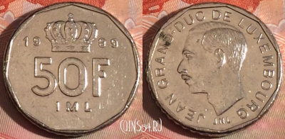 Люксембург 50 франков 1989 года, KM# 62, 277-078