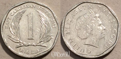 Восточные Карибы 1 цент 2002 года, KM 34, 100-031