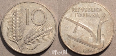 Италия 10 лир 1956 года, 	KM# 93, 95-114