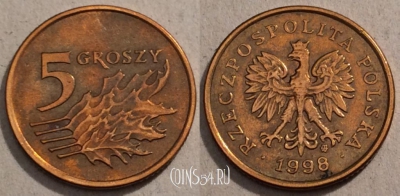 Польша 5 грошей 1998 года Y# 278, 97-031