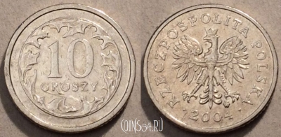 Польша 10 грошей 2004 года Y# 279, 97-071