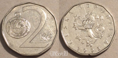 Чехия 2 кроны 1993 года, KM# 9, 99-024