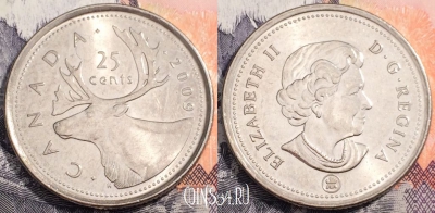 Канада 25 центов (квотер) 2009 года, KM# 493, 112-011