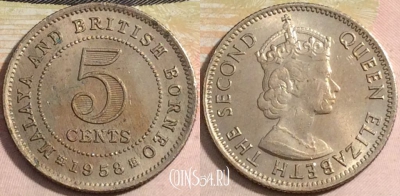 Малайя и Британское Борнео 5 центов 1958 года, a095-044