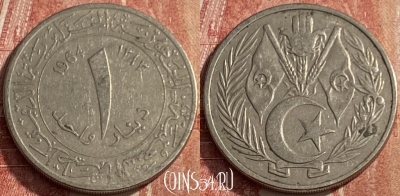 Алжир 1 динар 1964 года, KM# 100, 239q-066 ♛