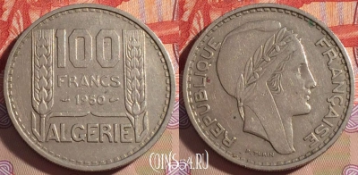 Алжир 100 франков 1950 года, KM# 93, 081b-021