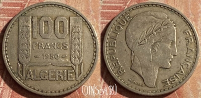 Алжир 100 франков 1950 года, KM# 93, 161p-141